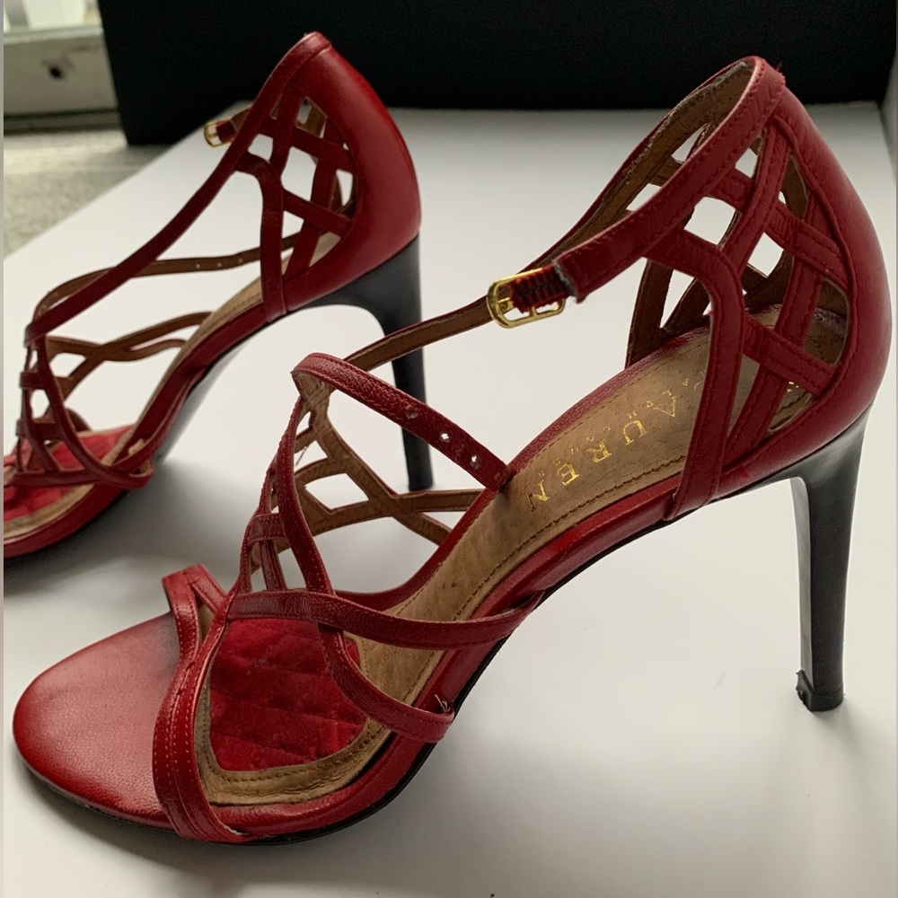 Red RLL Ralph Lauren heels sandal - Picture 2 of 7
